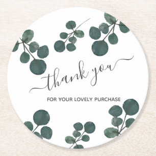Dessous De Verre Rond Aquarelle Eucalyptus Merci vert
