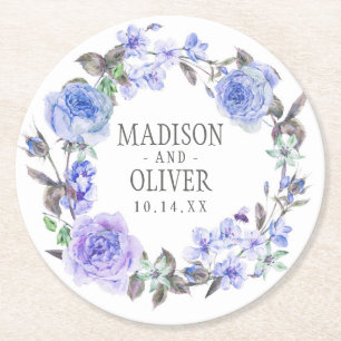 Dessous De Verre Rond Aquarelle pourpre en pastel   floral épousant