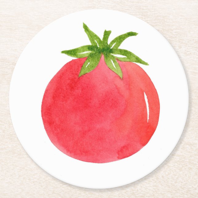 Dessous De Verre Rond Aquarelle Tomate (Devant)