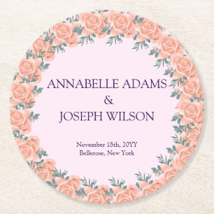 Dessous De Verre Rond aquarelles Florales Mariage Botanique Moderne