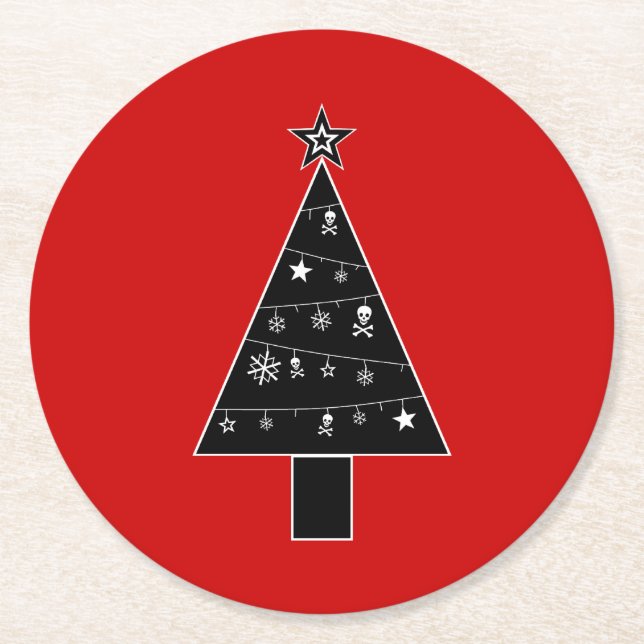 Dessous De Verre Rond Arbre de Noël de DOOM (Devant)