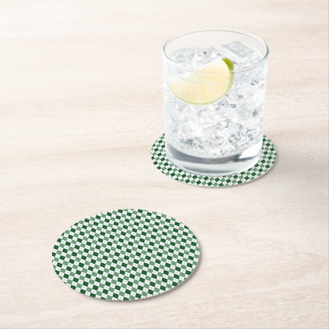 Dessous De Verre Rond Argyle Pattern (En situation)