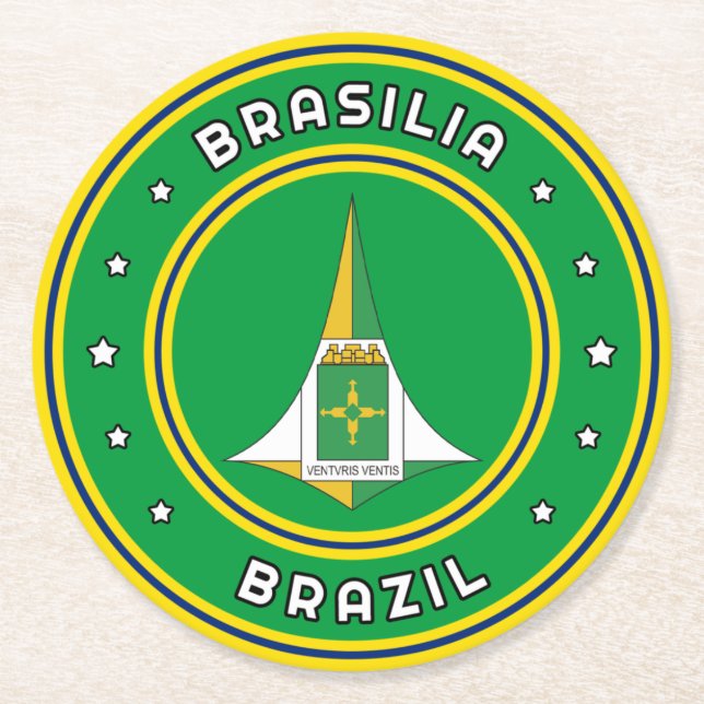 Dessous De Verre Rond Armoiries de Brasilia Brésil (Devant)