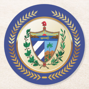 Dessous De Verre Rond Armoiries de Cuba