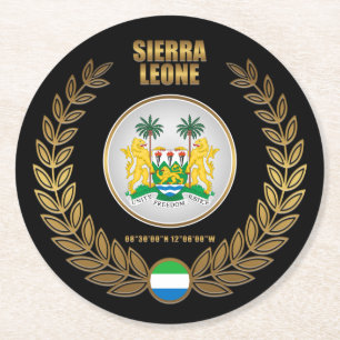 Dessous De Verre Rond Armoiries de la Sierra Leone