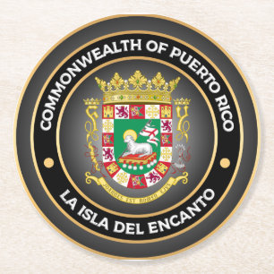 Dessous De Verre Rond Armoiries de Porto Rico
