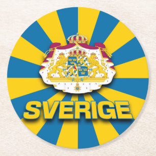 Dessous De Verre Rond Armoiries de Sverige