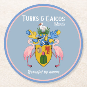 Dessous De Verre Rond Armoiries De Turks & Caicos