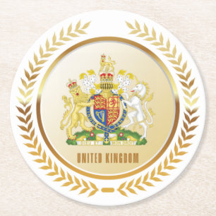 Dessous De Verre Rond Armoiries Du Royaume-Uni