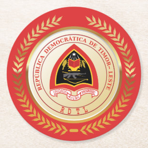 Dessous De Verre Rond Armoiries du Timor oriental
