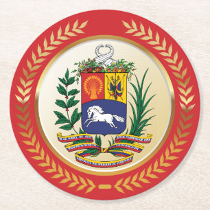 Dessous De Verre Rond Armoiries du Venezuela