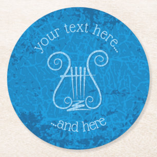 Dessous De Verre Rond Arrière - plan Blue Lyre