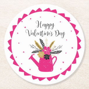 Dessous De Verre Rond Arrosage floral Can Valentine ID735