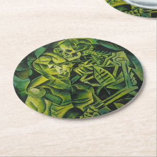 Dessous De Verre Rond Art Géométrique Homme Et Squelette Abstrait