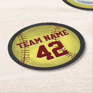 Dessous De Verre Rond Art personnel du softball