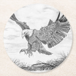 Dessous De Verre Rond Atterrissage d'aigle