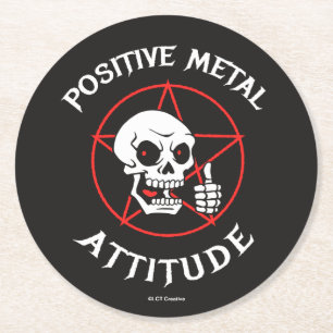 Dessous De Verre Rond Attitude métallique positive