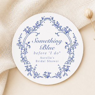 Dessous De Verre Rond AURELIA Chinoiserie Something Blue Baby Shower de
