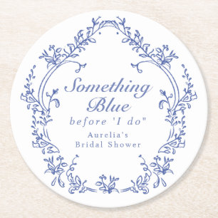 Dessous De Verre Rond AURELIA Chinoiserie Something Blue Baby Shower de