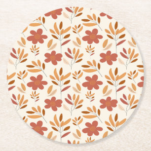 Dessous De Verre Rond Automne Automne Automne Motif Floral