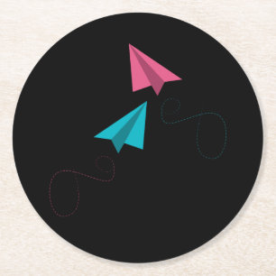 Dessous De Verre Rond Avions en Papier