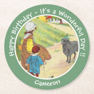 Dessous De Verre Rond Baa, Baa, Black Sheep Anniversaire Collection