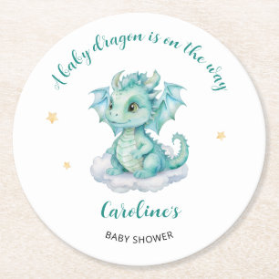 Dessous De Verre Rond Baby-Shawer de Mignon Dragon