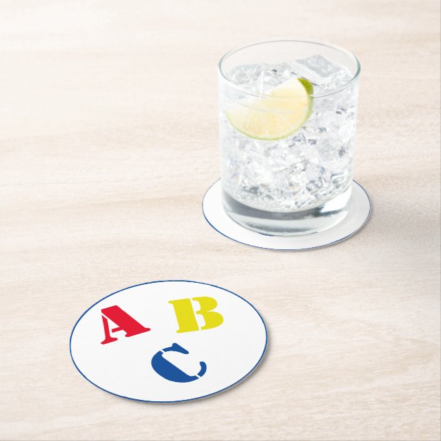 DESSOUS DE VERRE ROND BABY SHOWER ABC (En situation)