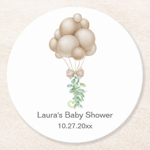 Dessous De Verre Rond Baby shower Ballotte beige