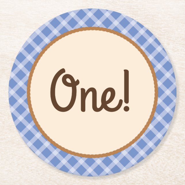 Dessous De Verre Rond Baby shower Cowboy (Devant)