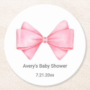 Dessous De Verre Rond Baby shower de boule rose