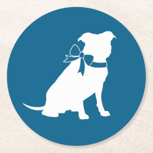 Dessous De Verre Rond Baby shower de chien taureau Pit
