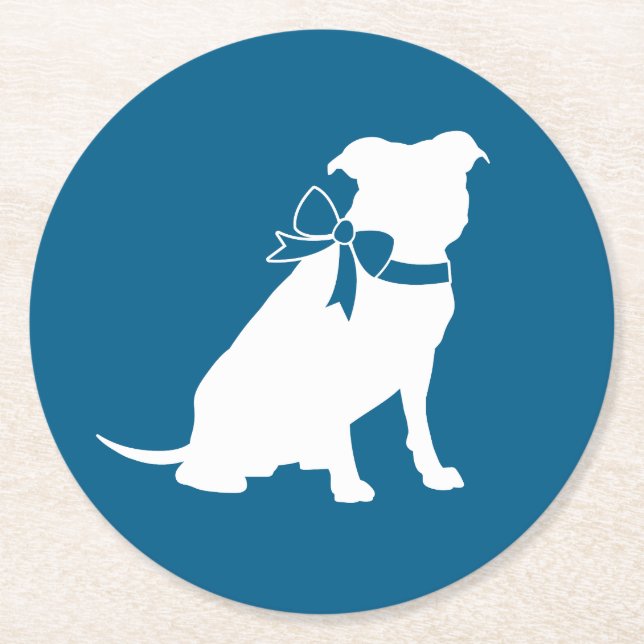 Dessous De Verre Rond Baby shower de chien taureau Pit (Devant)
