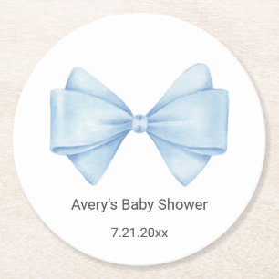 Dessous De Verre Rond Baby shower de la ceinture bleue