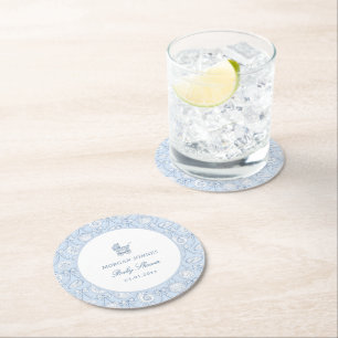 Dessous De Verre Rond Baby Shower Préparatoire Côtière Coquette