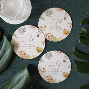 DESSOUS DE VERRE ROND BABY SHOWER SAFARI