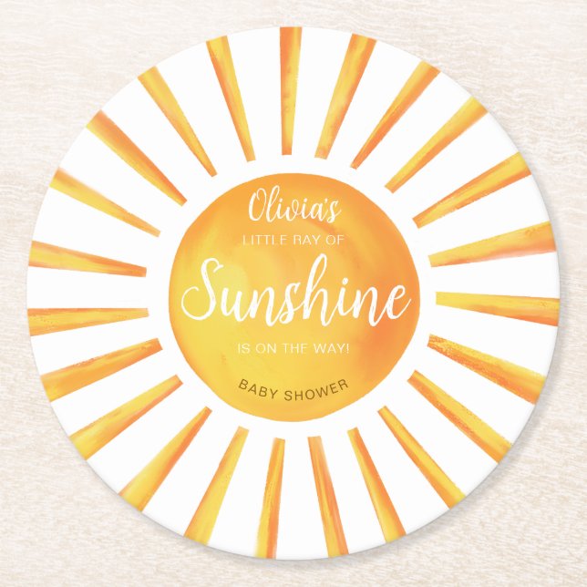 Dessous De Verre Rond Baby shower solaire (Devant)