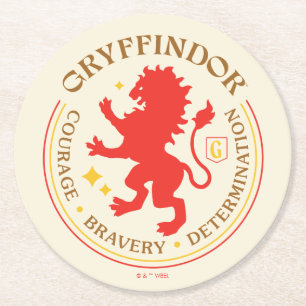 Dessous De Verre Rond Badge de la Fierté de la maison de lion rouge GRYF