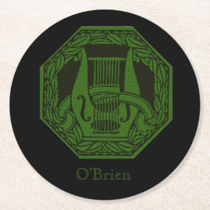 Dessous De Verre Rond Badge Green Lyre
