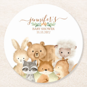 Dessous De Verre Rond Baignade Animaux Baby Shower Rustique