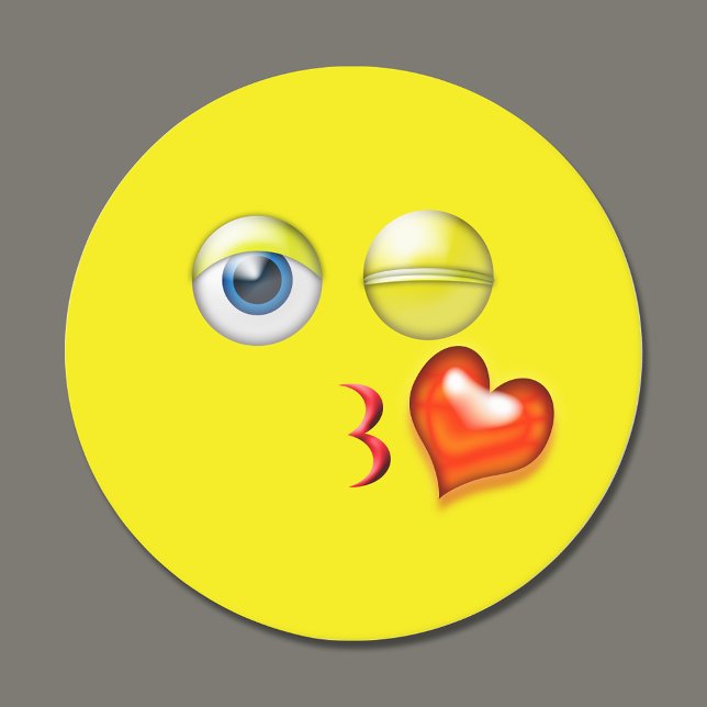 Dessous De Verre Rond Baiser Emoji (Créateur téléchargé)