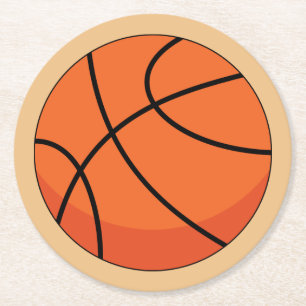 Dessous De Verre Rond Balle de basket-ball en dessin