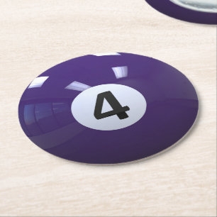 Dessous De Verre Rond Balle Purple No 4 Billiard Pool