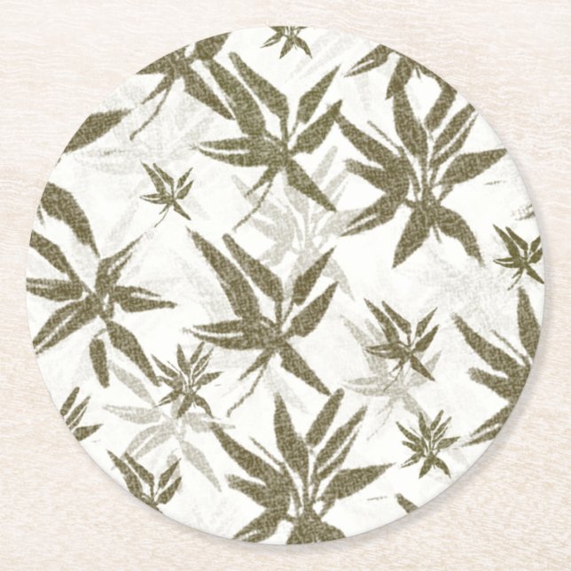 Dessous De Verre Rond Bamboo on White Sheers - Seamless surface (Devant)