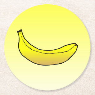 Dessous De Verre Rond Banane jaune