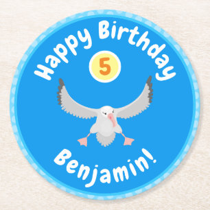 Dessous De Verre Rond Bande dessinée de l'oiseau mûre albatros