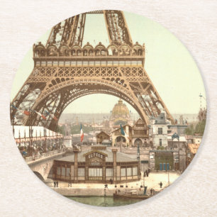 Dessous De Verre Rond Base de Tour Eiffel, Paris, France