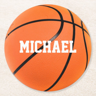 Dessous De Verre Rond Basket-ball Votre nom