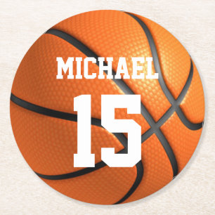 Dessous De Verre Rond Basket-ball Votre nom