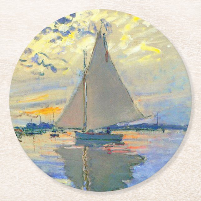 Dessous De Verre Rond Bateau Monet au Petit-Gennevilliers (Devant)